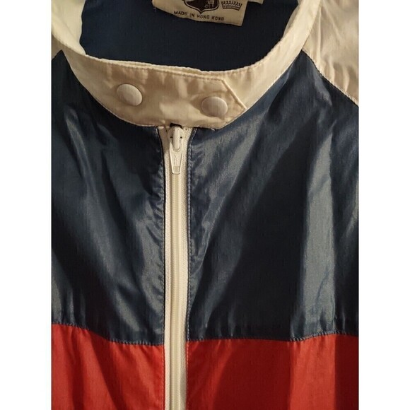 Vtg Saxton Hall White Blue Red Windbreaker Jacket XL Men's - Picture 4 of 7